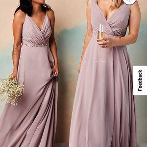 Dusty Rose Chiffon Dress by David's Bridal